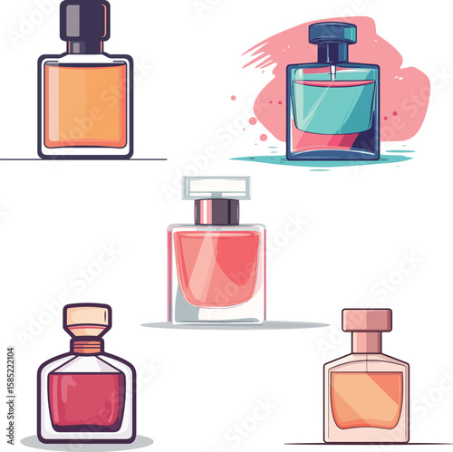 Cartoon perfume bottle illustration material
