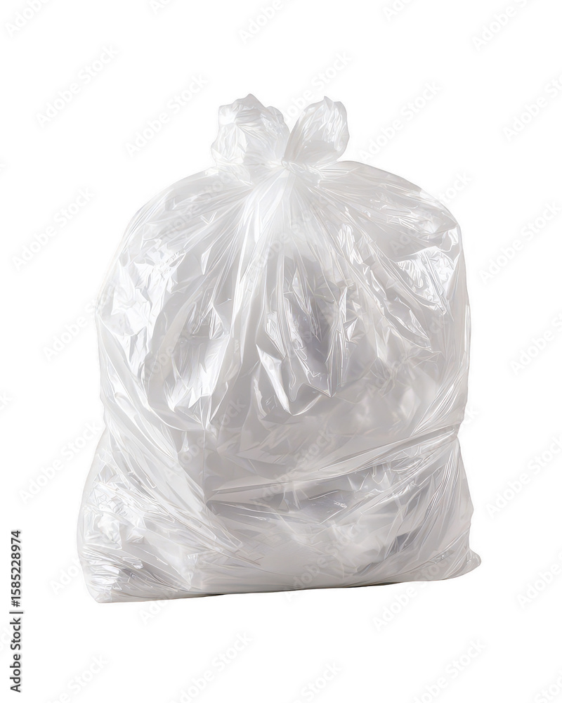 Fototapeta premium Large, clear plastic trash bag