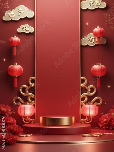 Elegant Chinese New Year Display Stage