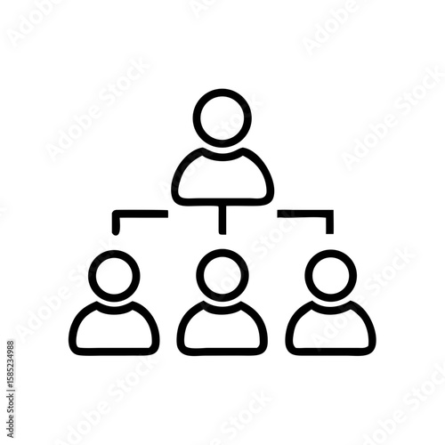 Group of people in hierarchical structure icon  