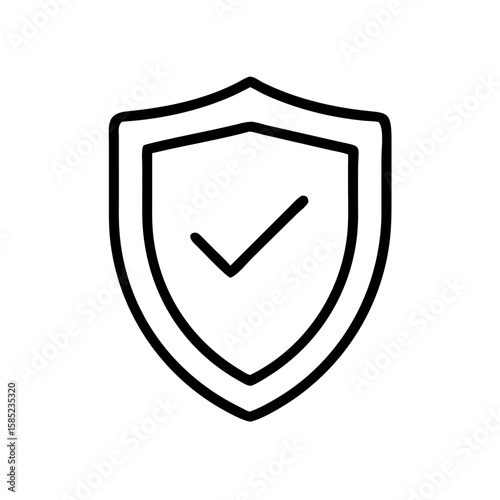Shield icon with check mark symbolizing protection and security  