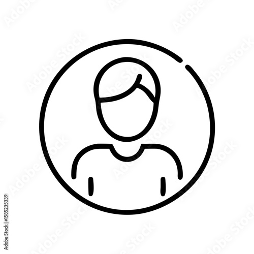 User profile icon in minimalist line art style