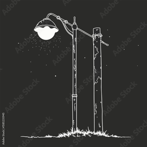 Stylized Streetlight at Night