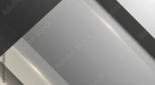 Abstract Geometric Composition Showcasing Dynamic Light and Shadow in Monochrome Tones