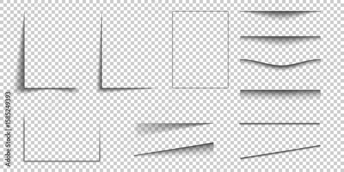 Paper Drop Shadows Set – Realistic Shadow Effects for Corners, Edges, and Floating Papers