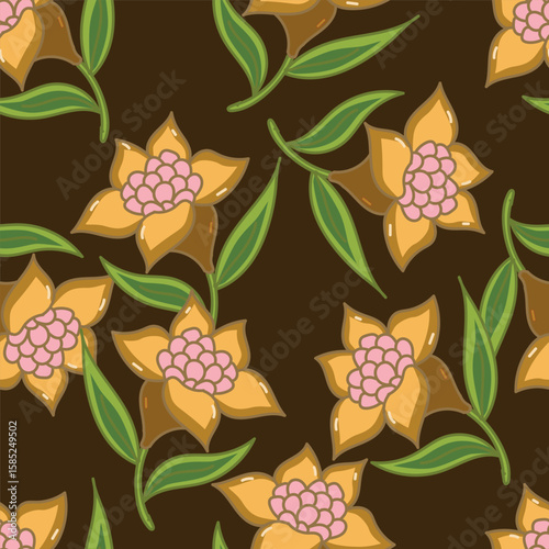 vintage floral seamless pattern. Rich with nostalgia and classic elegance, this pattern evokes the charm of a bygone era for print and textile
