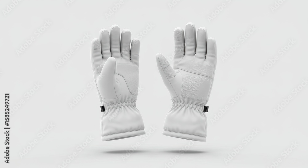 Obraz premium Floating White Winter Gloves: Minimalist Product Mockup