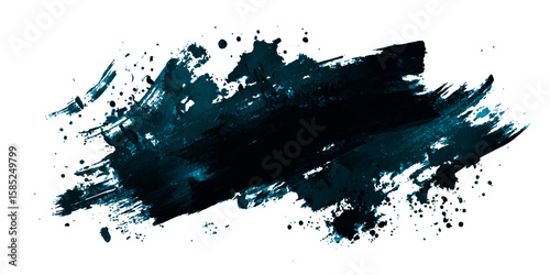 Vector black grunge. Vector black grunge rectangle background with paint roller strokes, transparent backdrop, rough brush
