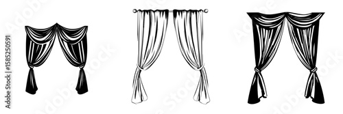 Elegant black curtains showcasing different styles and designs for interior decor purposes