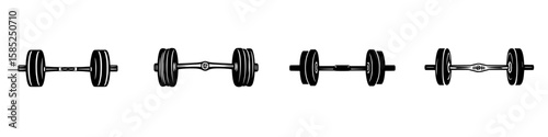 Collection of black dumbbells in various styles displayed in a minimalist format for fitness enthusiasts