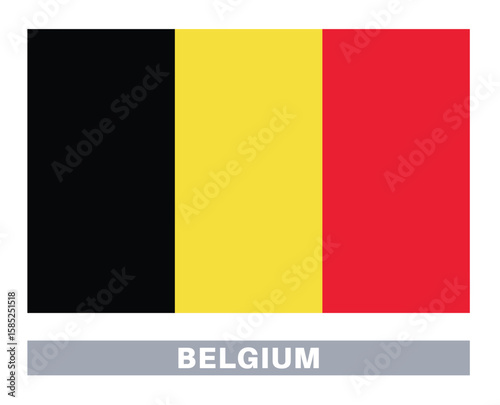 Flag of Belgium. Flag icon. Standard colors. Standard size. Rectangular flag.