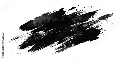  ink brushstroke on white background with visible splashes for watercolor style effect. grunge isolated on white background,