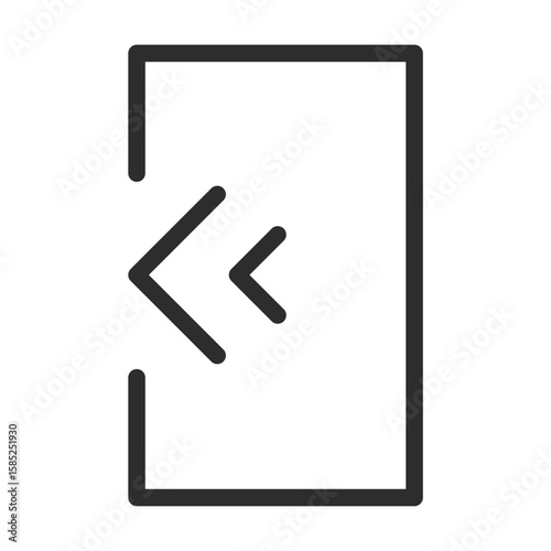 Back Icon with Rewind Arrow Graphic for Website Interface and App Navigation