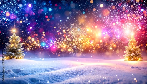 幻想的な光が降り注ぐクリスマスの夜