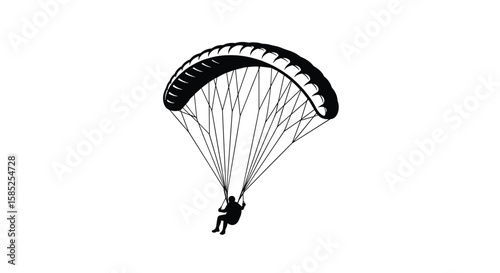 Paragliding pilot descending safely under canopy a thrilling aerial adventure
