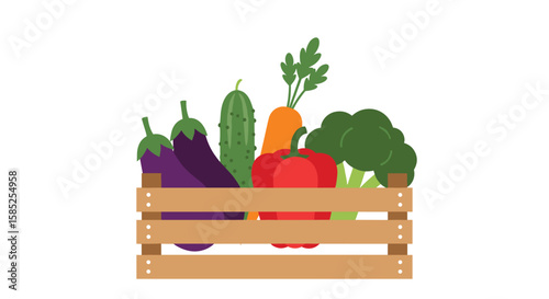Fresh garden vegetables harvested from the farm ready for cooking and healthy eating