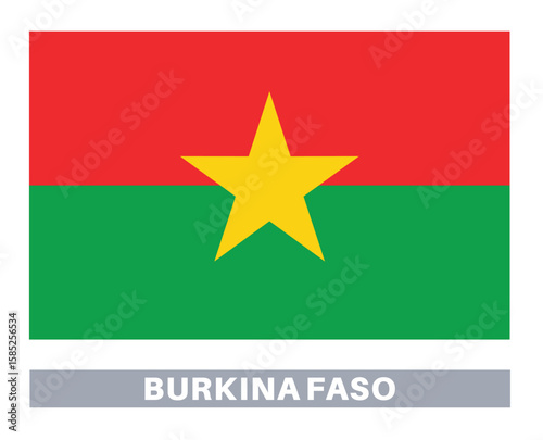Flag of Burkina Faso. Flag icon. Standard colors. Standard size. Rectangular flag.