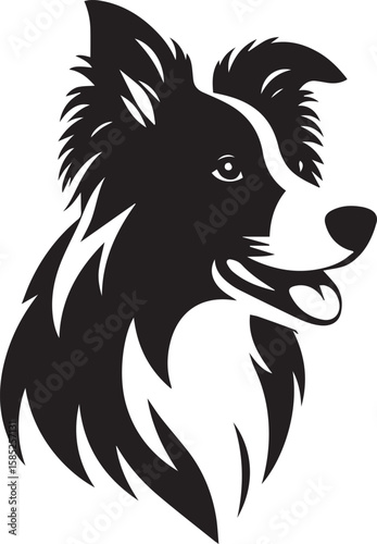 Border Collie Dog Vector – Silhouette 