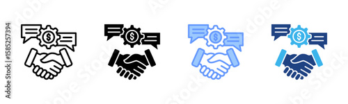 Negotiation Skills icon set multiple style collection