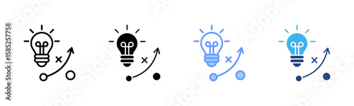 Business Strategy icon set multiple style collection