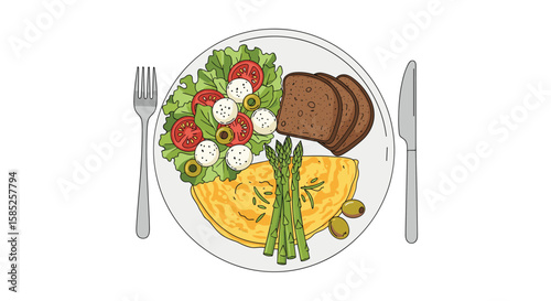 Delicious and nutritious breakfast meal plate with fresh ingredients for a healthy start