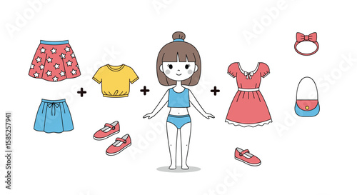 Dress up your cute character with fun outfits and accessories