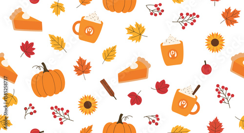 Charming autumn harvest icons featuring pumpkins pies and leaves for seasonal designs