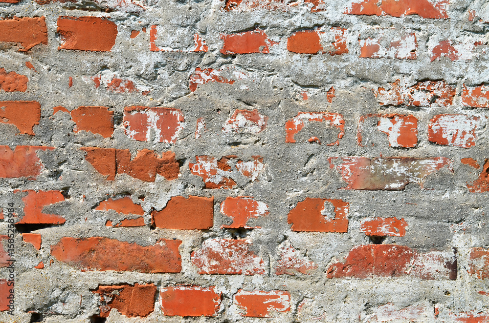 Close up of red brick wall Close up of red brick wall