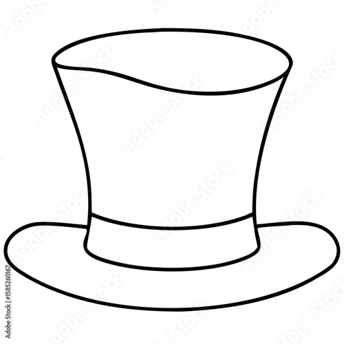 Black silhouette illustration of a green top hat design with transparency