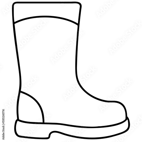 rubber boots for kids in autumn and winter, perfect for rainy days, isolated illustration of a pair of stylish gumboots and footwear design