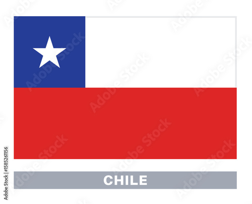 Flag of chile. Flag icon. Standard colors. Standard size. Rectangular flag.