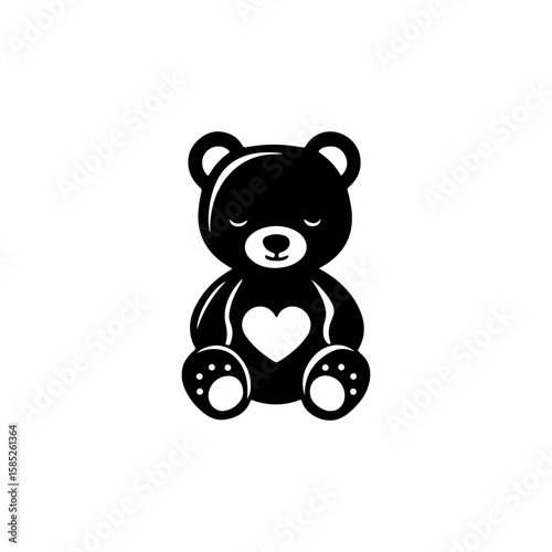 cute bear graphic animal teddy concept black design