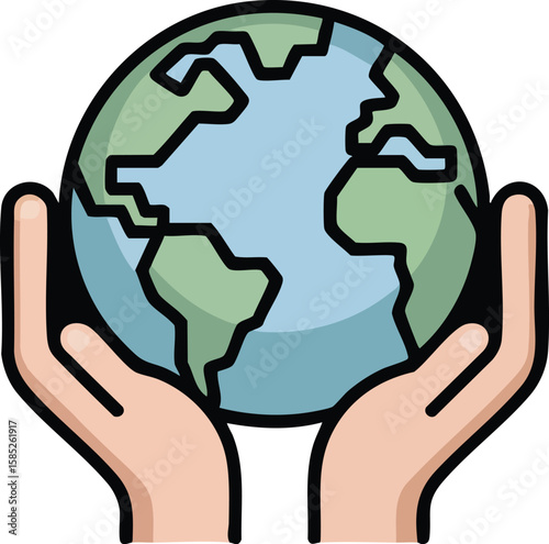 Hands Holding Planet Earth Representing Global Environment Protection Sustainability Save World Ecology Nature Conservation Care And Earth Day Awareness Concept

