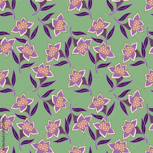 vintage floral seamless pattern. Rich with nostalgia and classic elegance, this pattern evokes the charm of a bygone era for print and textile

