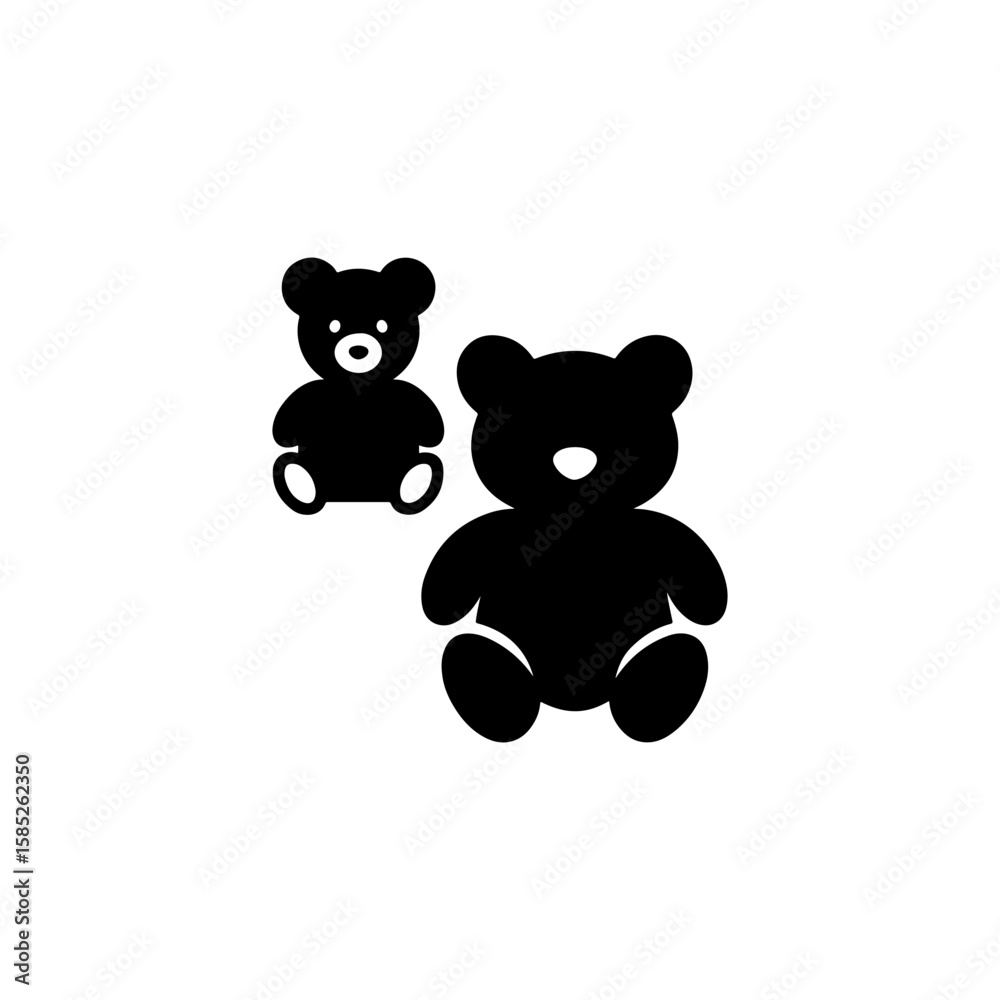 Fototapeta premium teddy isolated black color graphic illustration design