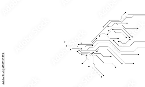 Concept of Circuit board electronic design on White color background.High tech circuit board connection system concept.Vector illustration.
