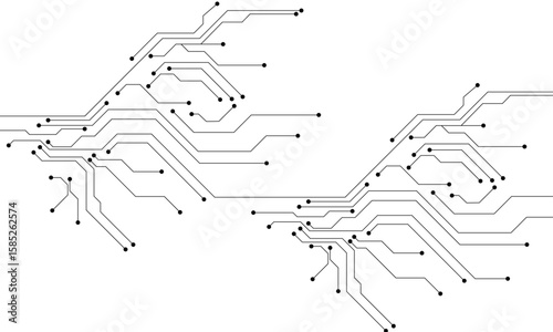 Abstract futuristic circuit board Illustration, Circuit board with various technology elements. Circuit board pattern for technology background.