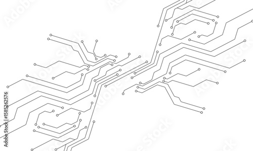 Abstract futuristic circuit board Illustration, Circuit board with various technology elements. Circuit board pattern for technology background.