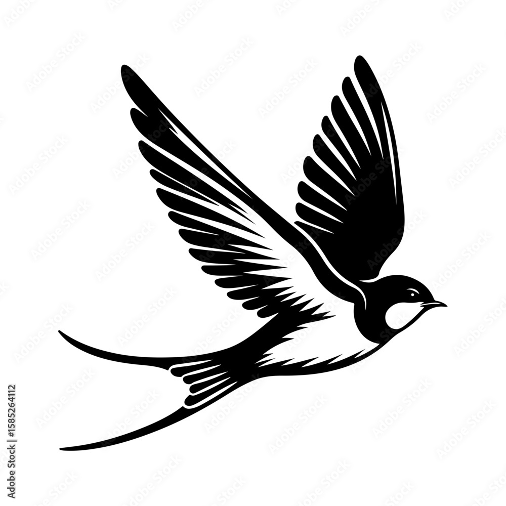 Fototapeta premium flying swallows bird silhouette 