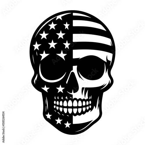 4th of july  skull vector 