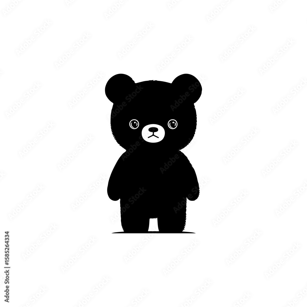 Obraz premium teddy illustration black graphic teddy bear design
