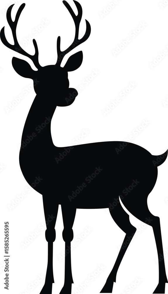 Fototapeta premium deer black vector silhouette