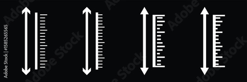 Human height icon set. Height measurement icon set. Scale tall human.