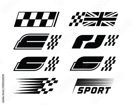 Sporty Car Body Side Stripes Vector Decal Set with Sleek Dynamic Lines Perfect for Vehicle Customization, Motorsport Wraps, Racing Graphics, and Digital Auto Design Projects

