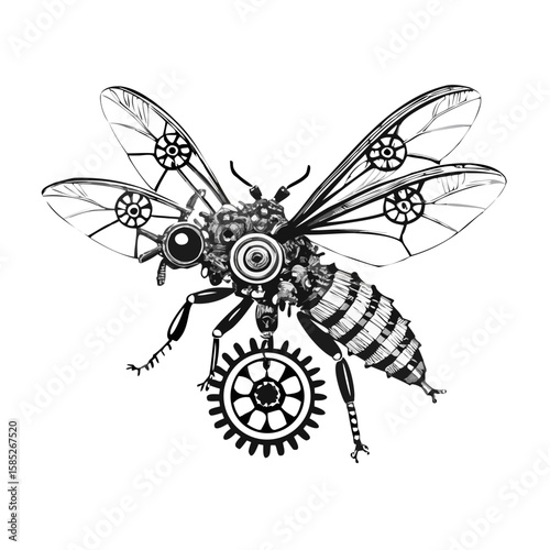 vector illustration of a dragonfly