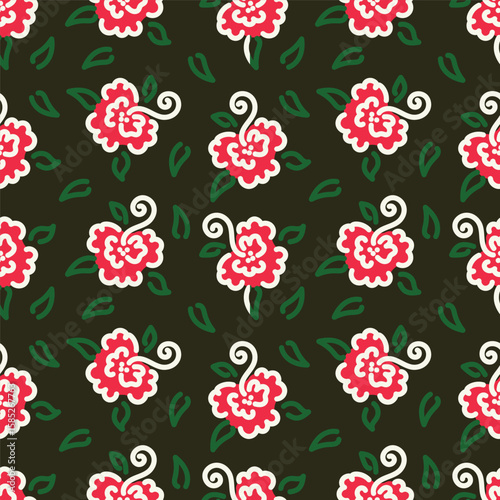 Hand drawn colourful florals Seamless pattern. Abstract Florals pattern. Colourful background. Designed for paper, cover, fabric, decor, wall paper and etc.