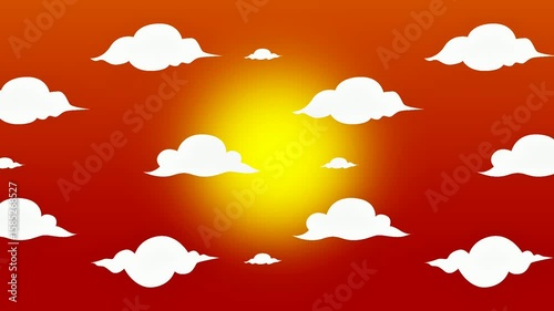 seamless pattern with clouds and sun