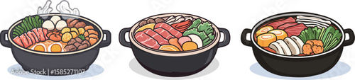 Cartoon hot pot material	
