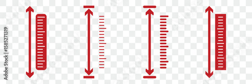 adjustable flat height icon. adjust length symbol. size adjustment arrow sign, information sign.