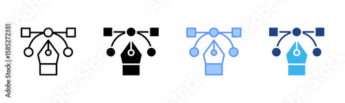 Graphic Tool icon set multiple style collection